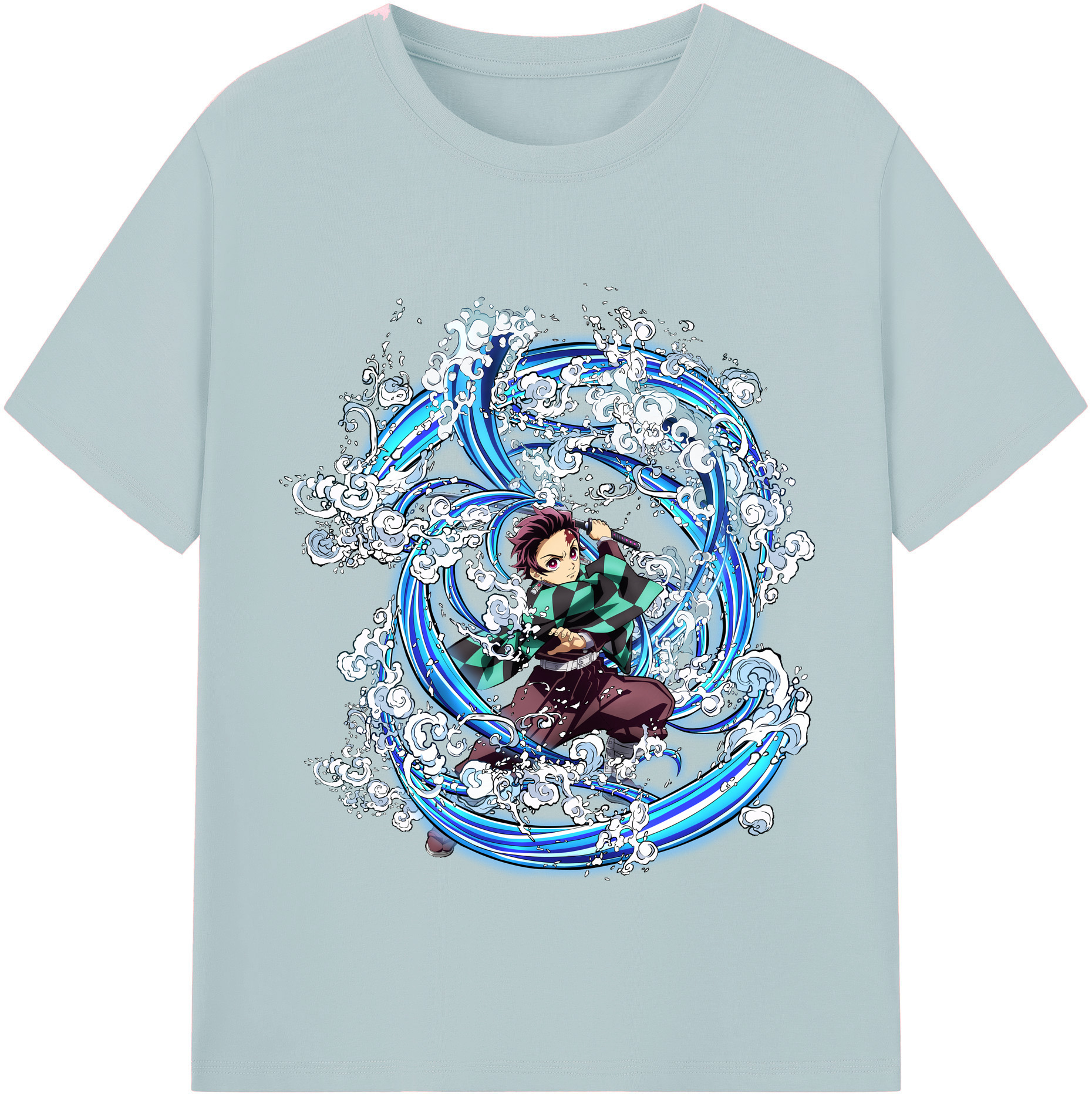 （画像用） 鬼滅の刃 竈門 炭治郎／かまど たんじろう Kamado Tanjirou 綿100％半袖Tシャツ（フロントプリント）